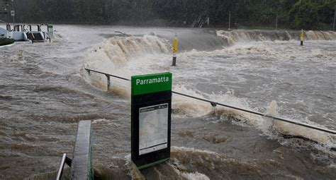 Sydney's Parramatta River breaks its banks amid flooding chaos