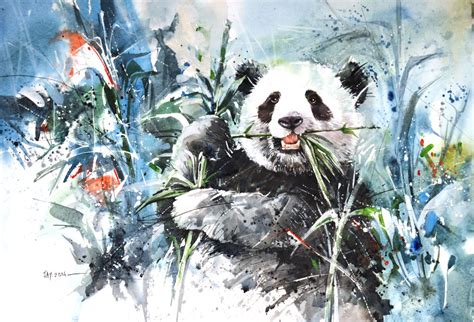 Panda Watercolor Painting at PaintingValley.com | Explore collection of ...