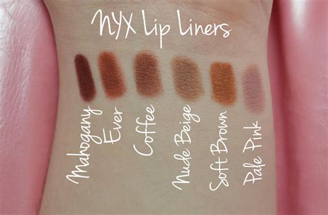 NYX Lip Liner Swatches by MakeupByLindsey on DeviantArt