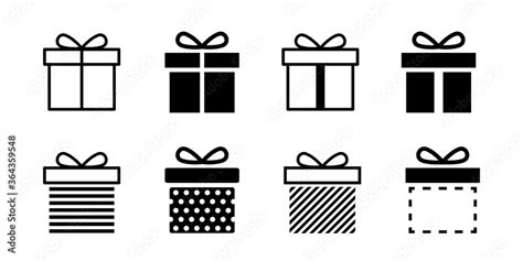 Christmas Present Vector Black And White