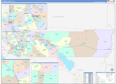 Riverside County, CA Wall Map Color Cast Style by MarketMAPS - MapSales