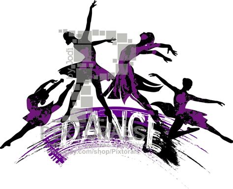 4 Dancers Logo. Line Art EPS file Vector and jpeg png pdf