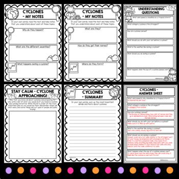 Cyclones Worksheets Packet by Mini Monsters | TPT