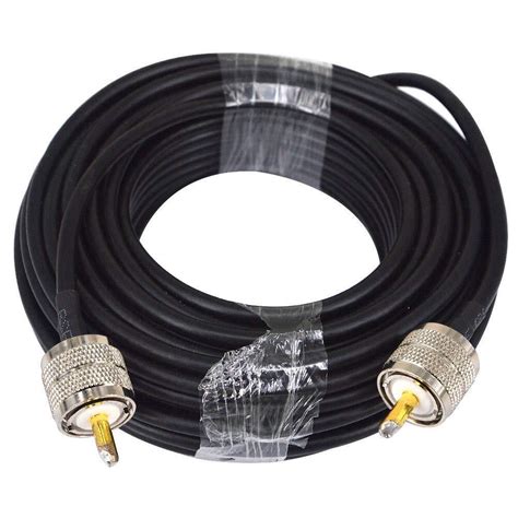 50 ft RG8X coax coaxial UHF PL-259 connectors amateur ham CB radio antenna cable | eBay