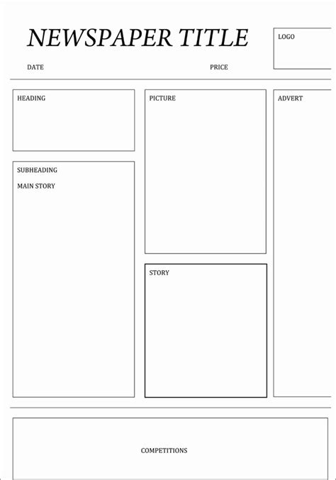 Top Blank Newspaper Template For Word | Newspaper template, Blank ...