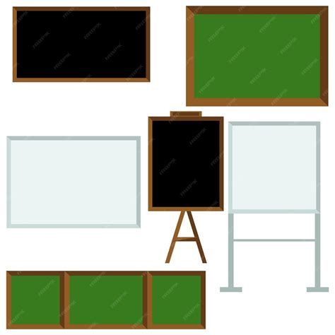 Premium Vector | School board set in flat style green black and white ...