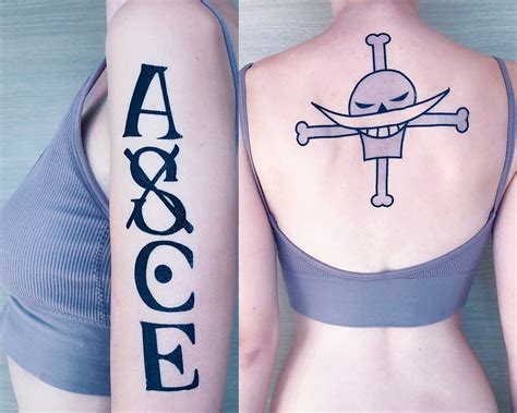 One Piece Ace Tattoo Back