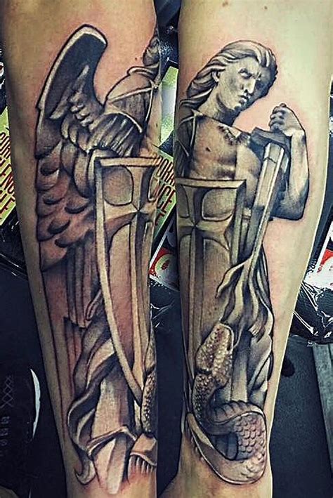 St. Michael, patron saint of the paratrooper. Artist- Bobby Black, St. Louis Tattoo Company ...