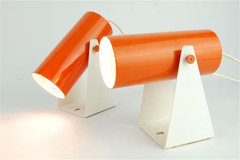 eBay watch: Pair of 1970s orange modernist bedside table lamps - Retro to Go | Lamp, Objet ...