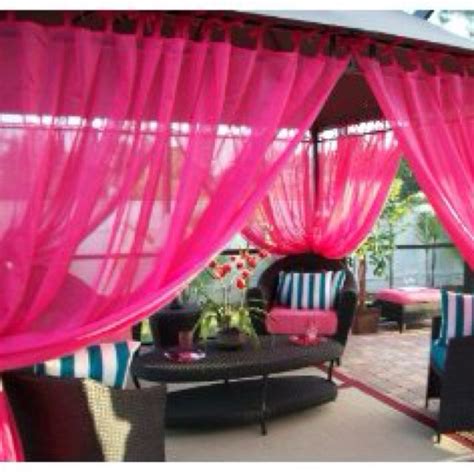 Hot pink gazebo sheer drapes! Love | Patio curtains, Patio design ...