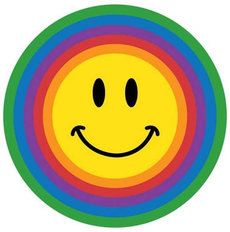 Happy smiley face, Rainbow colors, Smiley