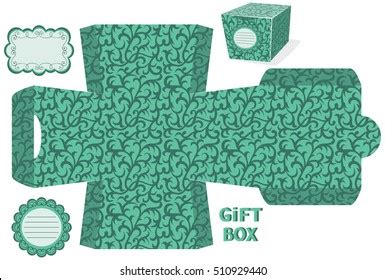 Vintage Gift Box Design Pattern Emerald: vector de stock (libre de regalías) 510929440 ...