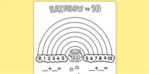 Rainbow To 10 Worksheet Free