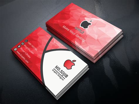 Apple Business Card Design by Md Mehedi Hasan Sojib on Dribbble