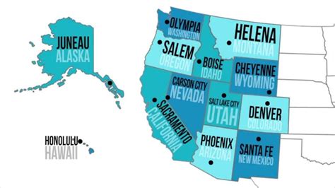 United States Regions Map With Capitals