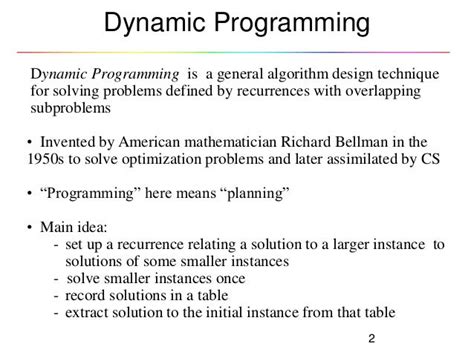 Dynamic programming