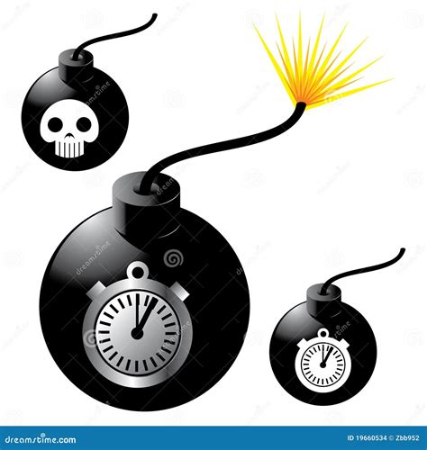 Bomb with fuse stock vector. Illustration of danger, physical - 19660534