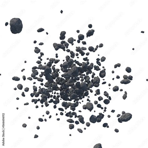 Asteroid belt isolated transparent background 3d rendering Stock Illustration | Adobe Stock