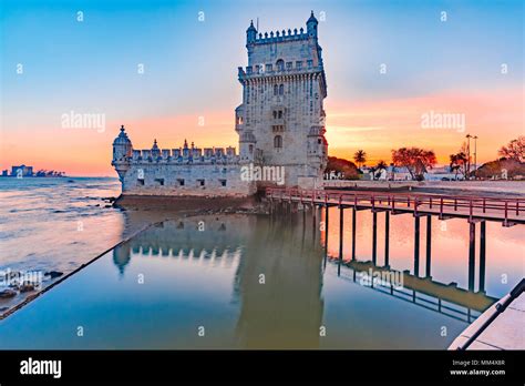 Belem Tower in Lisbon at sunset, Portugal Stock Photo - Alamy