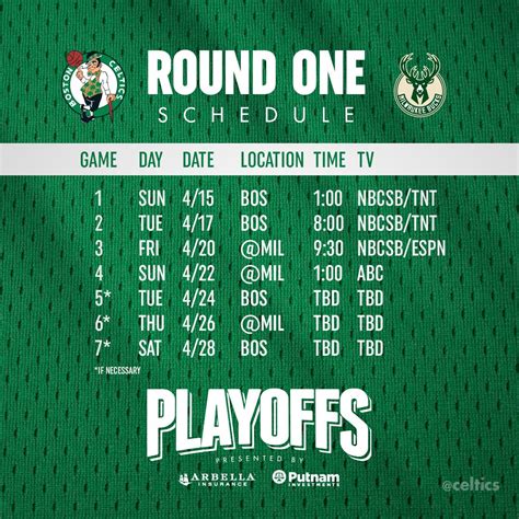 Schedule | CelticsLife.com - Boston Celtics Fan Site, Blog, T-shirts