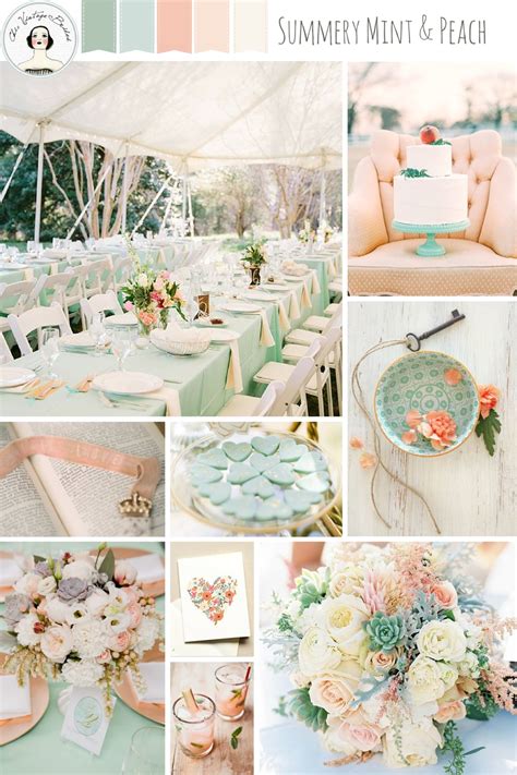 A Romantic Mint & Peach Wedding Inspiration Board : Chic Vintage Brides