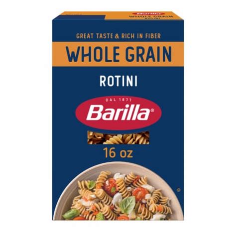 Barilla Whole Grain Rotini Non-GMO Certified and Kosher Pasta, 16 oz ...