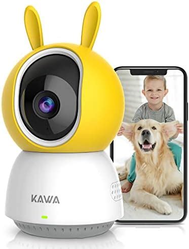 KAWA Security Camera WiFi Indoor Camera, 2K 360° Home Security Baby Camera, 2.4G WiFi Pet Dog ...