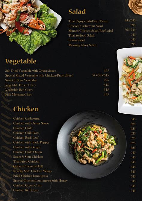 Menu Design For "Thai Signature Restaurant" on Behance