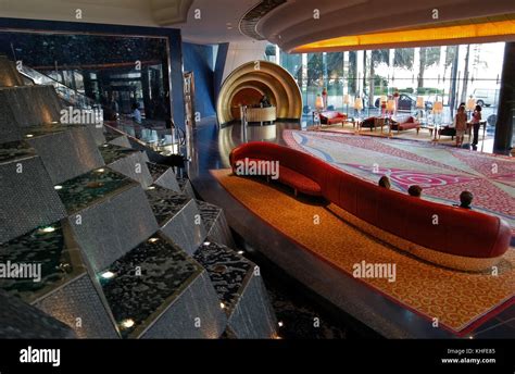 View Down into the Lobby of the Burj al Arab Hotel, Dubai, UAE Stock ...