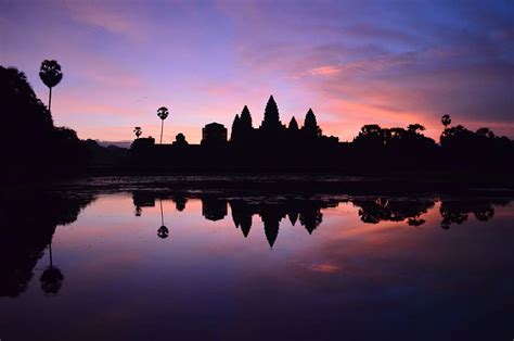 HD wallpaper: cambodia, angkor wat, krong siem reap, sunrise, temple, gradient | Wallpaper Flare