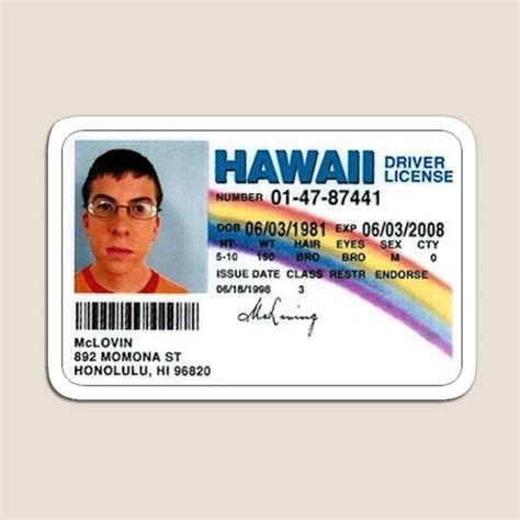 "Mclovin Fake ID" Magnet for Sale by mbk1745 | Redbubble