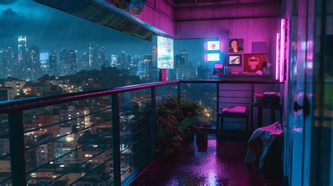 Cyberpunk Cityscape View