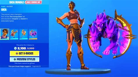 Sica Fortnite Skin And Bundle: Back In Today's Item Shop