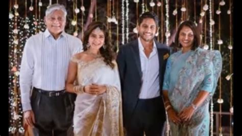 Naga Chaitanya mom Lakshmi Daggupati at his engagement with Samatha ...