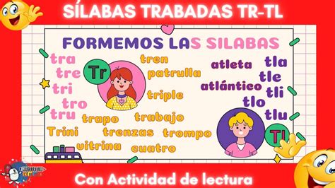 SÍLABAS TRABADAS TL-TR 👉Con Actividad 👈👈 - YouTube