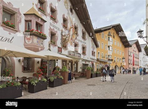 Austria Kitzbuhel Town Centre Stock Photo - Alamy