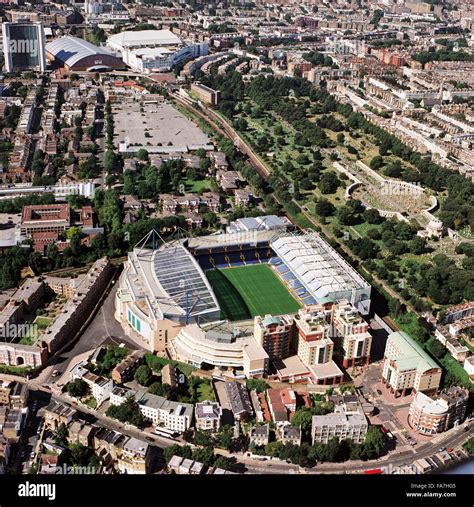 STAMFORD BRIDGE STADIUM, London. Aerial view. Home of Chelsea Football Club Stock Photo - Alamy