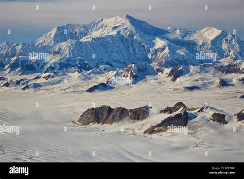 Mount Logan, Canada's highest peak, in Kluane National Park and Reserve; Yukon, Canada Stock ...