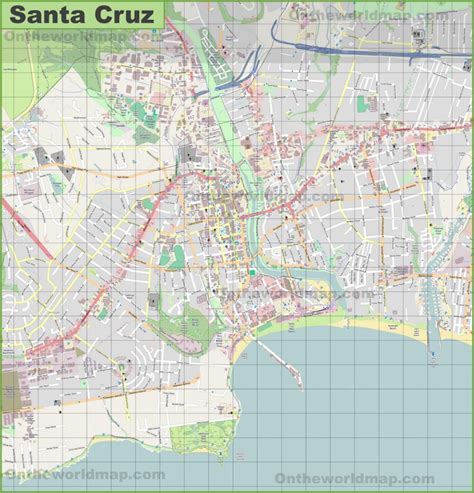 Large detailed map of Santa Cruz - Ontheworldmap.com