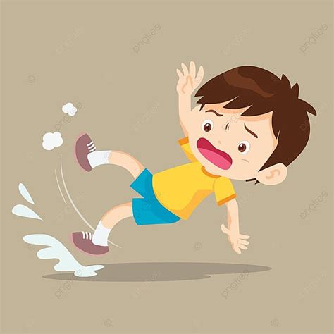 Boy Falling On Wet Floor Boy Clip Slip Vector, Boy, Clip, Slip PNG and ...