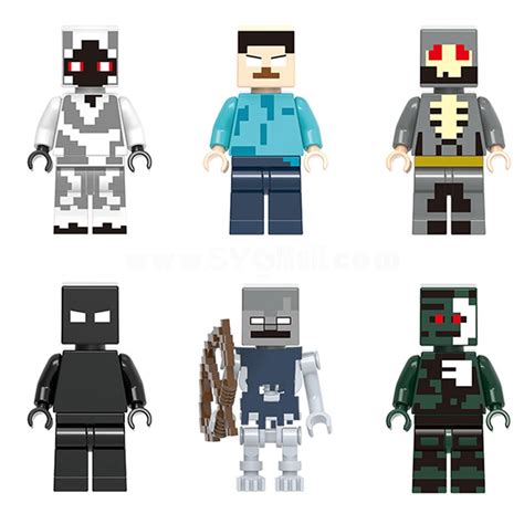 6Pcs Set MineCraft Herobrine MInifigures Block Mini Figure Toys 81011 - SYGMALL