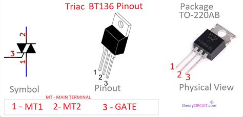 triac-bt136-pinout - theoryCIRCUIT - Do It Yourself Electronics Projects