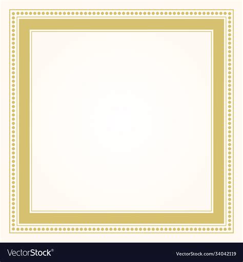 Trendy stylish formal golden square frame border Vector Image