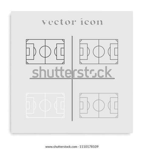 Soccer Field Flat Black White Vector Stock Vector (Royalty Free ...