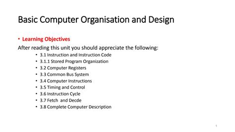 SOLUTION: ch 2 basic computer organization and design - Studypool