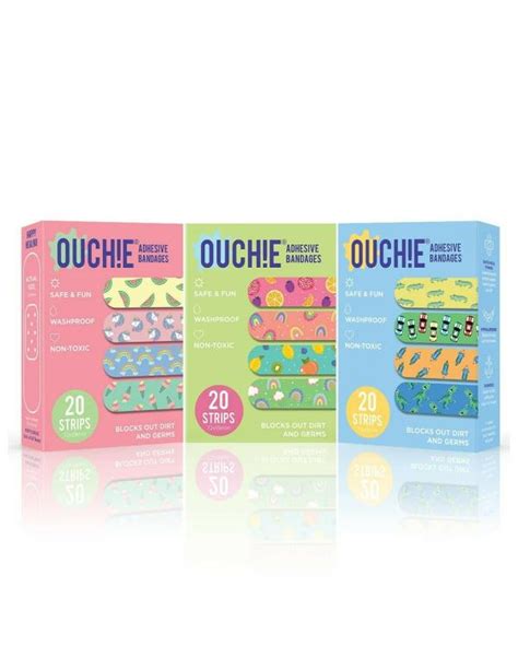 Aya Papaya Ouchie Printed Adhesive Bandages 20 Strips (Pack Of 3) - JioMart