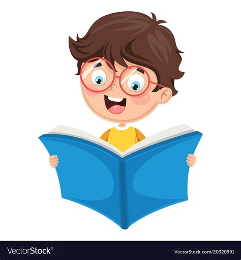 A kid reading Royalty Free Vector Image - VectorStock