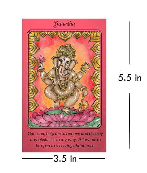 Ganesh Prayer Card Lord Ganesha Art Print Yoga Art Hindu God | Etsy