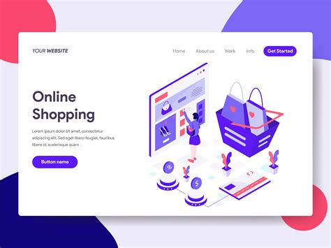 Landing page template of Online Shopping Illustration Concept ...