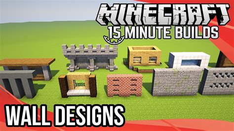 Minecraft 15-Minute Builds: Wall Designs - YouTube